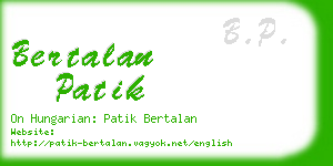 bertalan patik business card